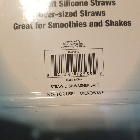 Big Silicone straws with cleaning brush - Picture 3 of 3